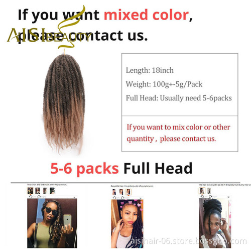 Aisi Beauty Wholesale Synthetic Soft Afro Kinky Marly Braiding Hair Extensions Crochet Hairpiece Synthetic Braiding Hair